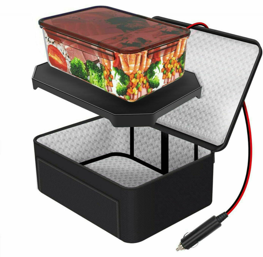 TRAVELISIMO Portable 60W Electric Lunch Box Heated Lunchboxes Food Warmers,  Gray 